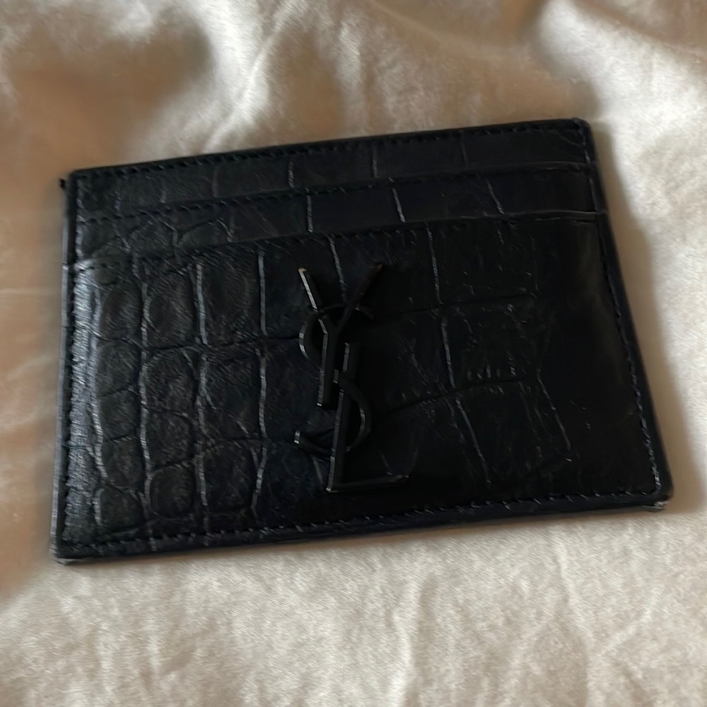 YSL Card Wallet black on black